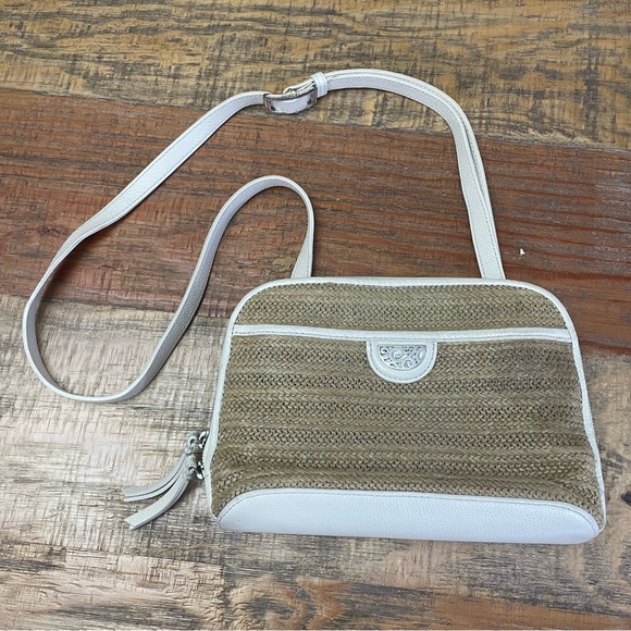 Brighton Jojo Straw Organizer Crossbody $315 retail boho coastal